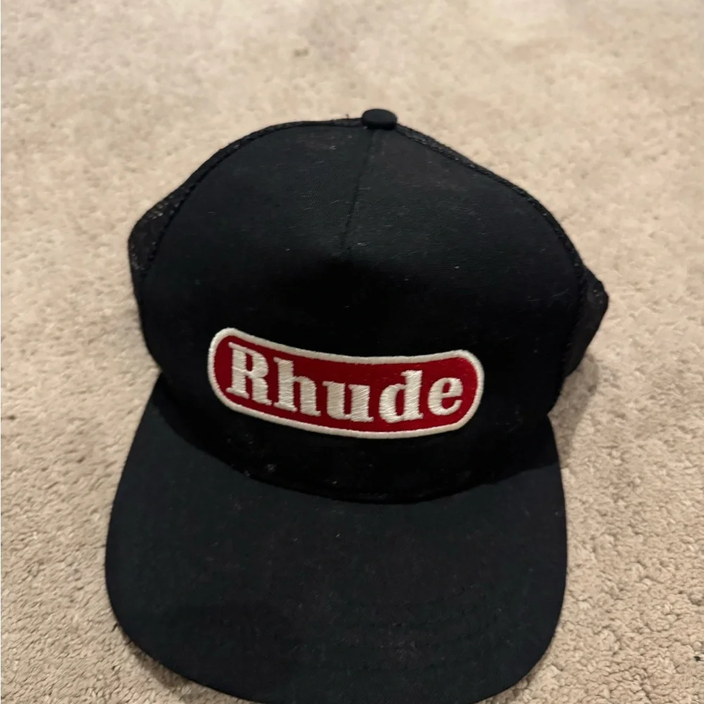 Rhude Black and Red Logo Cap - Picture 1 of 3